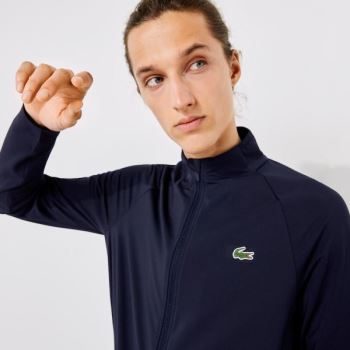 Lacoste SPORT Stretch Ergonomic Zippered Golf Jacket Pánské - Bunda Tmavě Blankyt Blankyt | CZ-RqutC